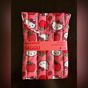 Hello Kitty Baggu Puffy Laptop Sleeve Case 16" Pink Apple